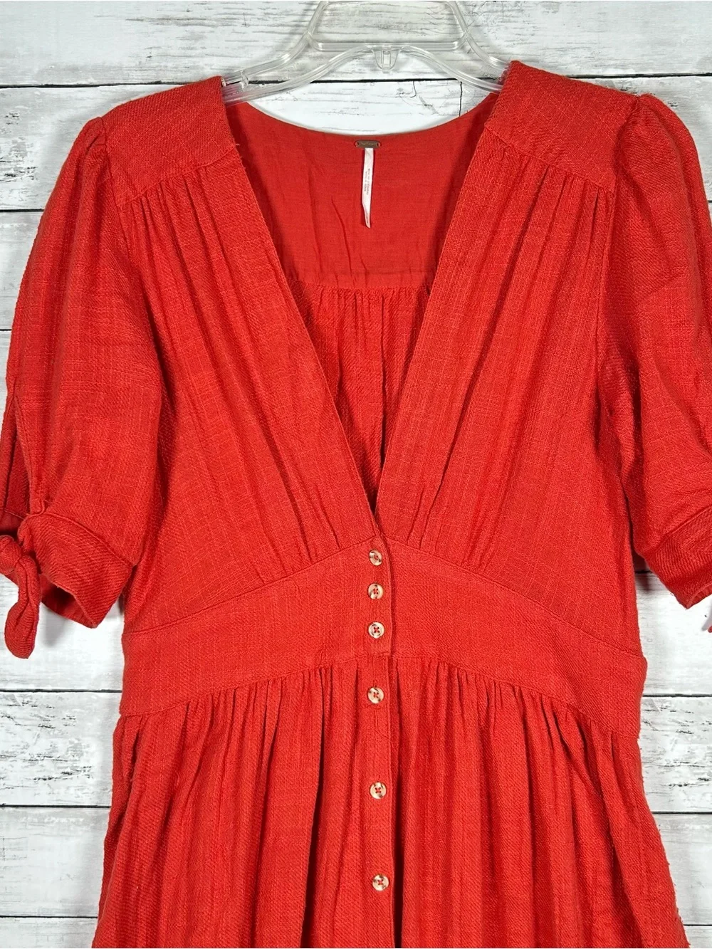 Free People Love Of My Life Sienna Midi Cotton Textured Gauze Dress M